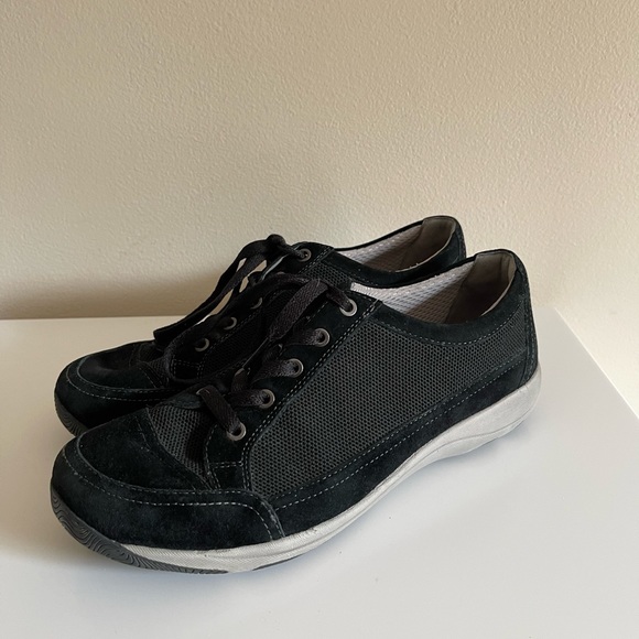 DANSKO Black Suede Lace Up Comfort All Day Walking Shoes Sneaker Sz 40 US 9.5/10 - Picture 1 of 10